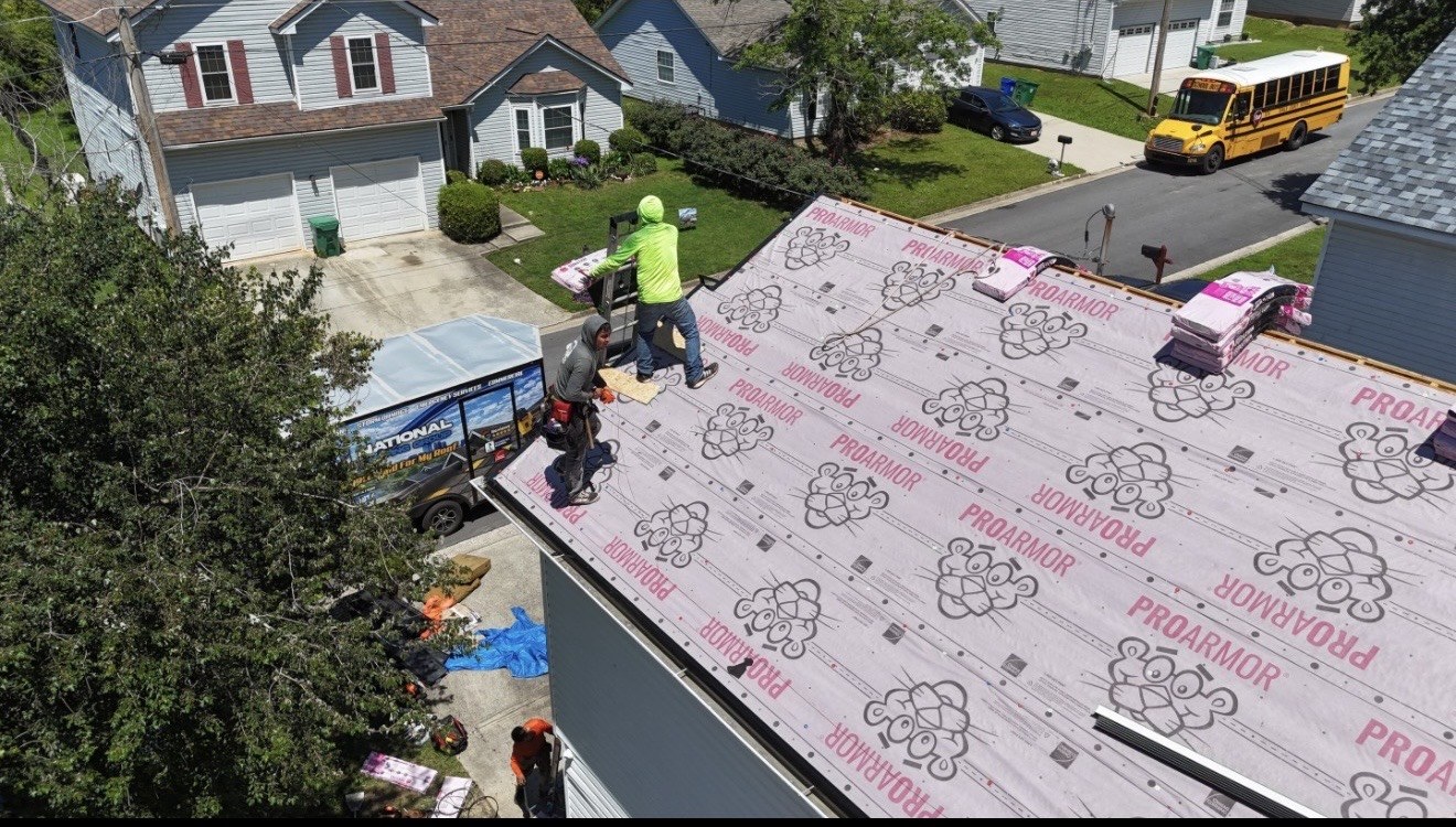 Roof underlayment during replacement